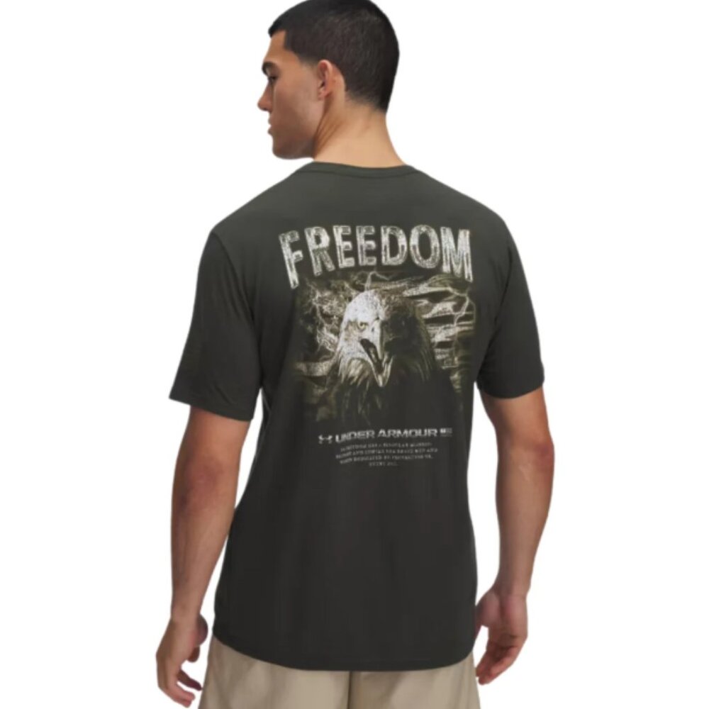 Under Armour UA Freedom Eagle Men's T-Shirt 2XL Loose Fit OD Green NWT